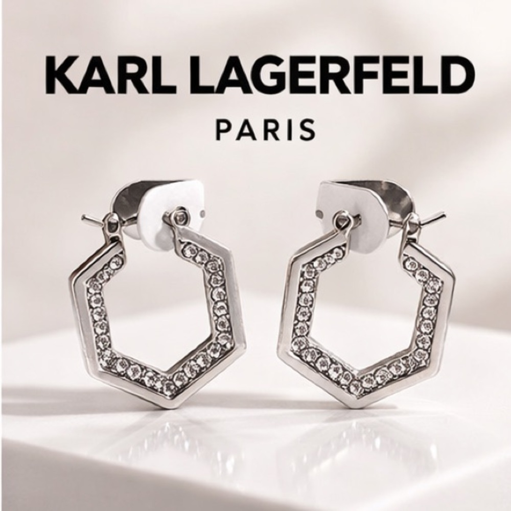 Karl Lagerfeld Silver Geometric Earrings